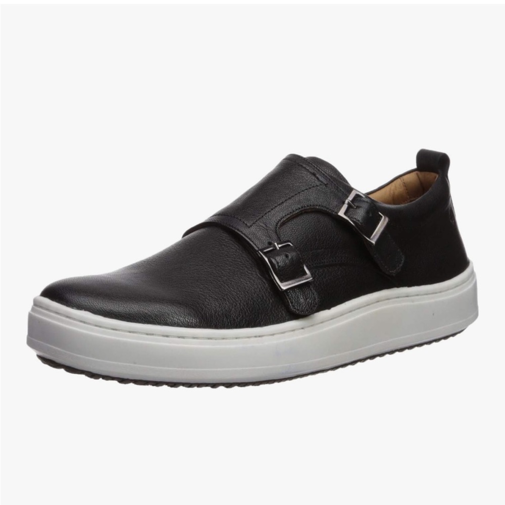 Brothers United Men's Leather Luxury Double Monk Slip-On Sneaker